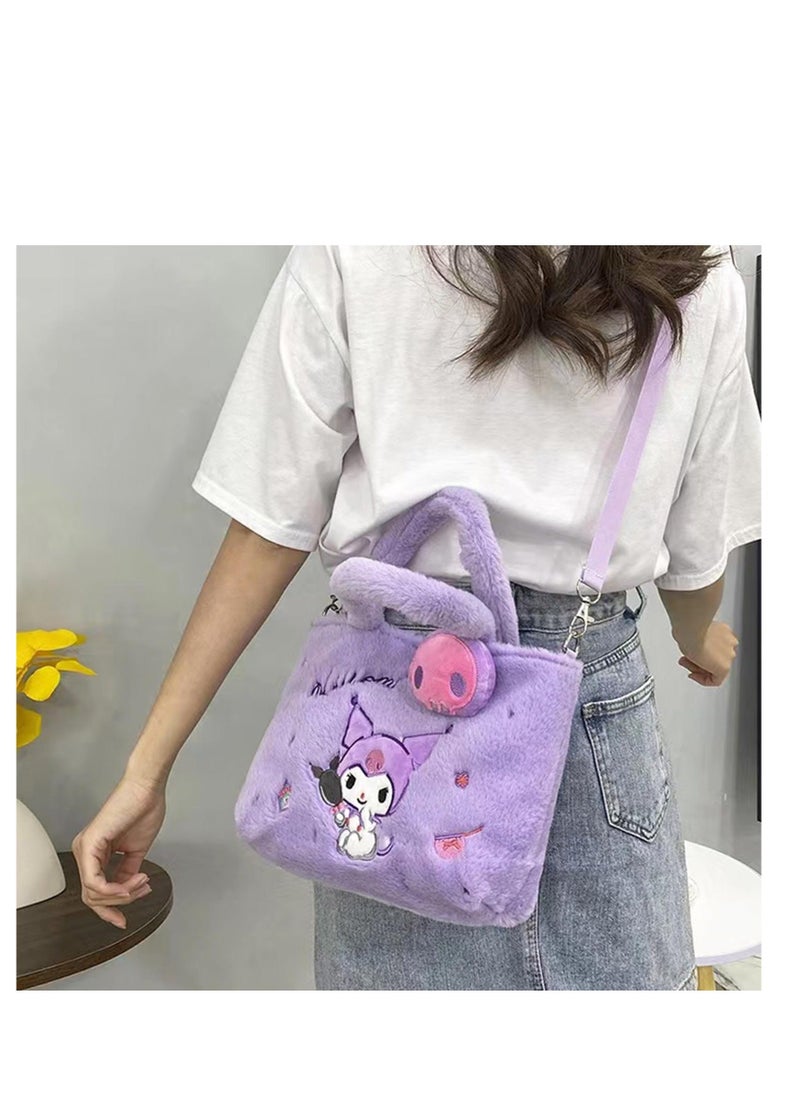 Cute Kumi Plush Crossbody Bag, Soft Fluffy Lolita Lovely Shoulder Bag, Cute Kids Handbag, Kitty Family Wallet Purse Shoulder Bag Coin Pouch Accessories for Women Girls  - Image 5