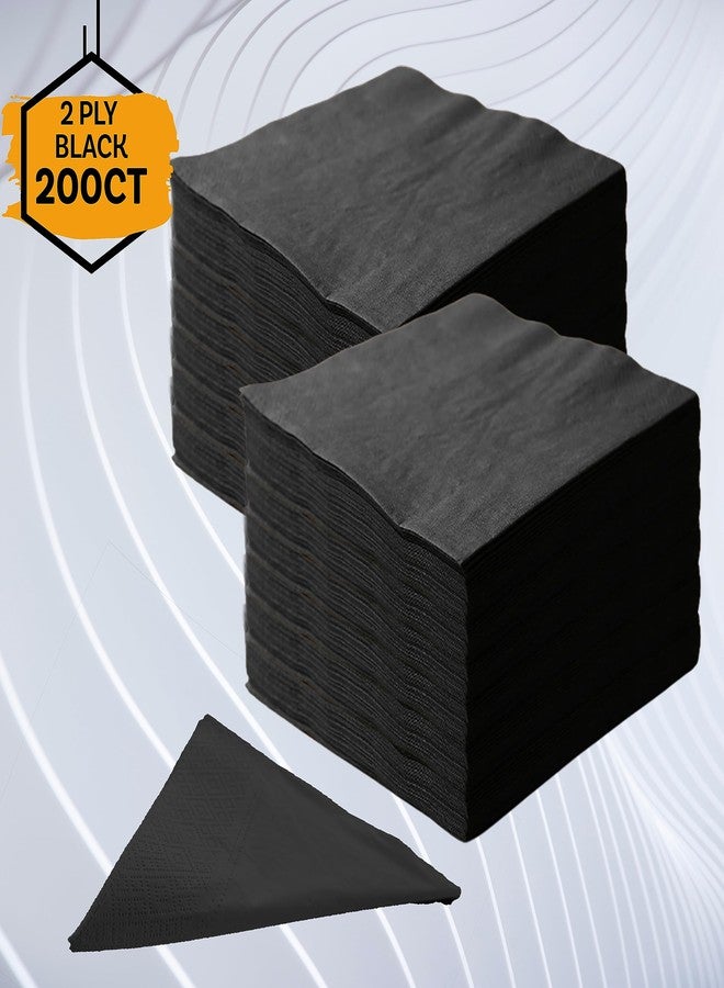 Perfectware - 2 Ply Black-200ct Perfect Stix 2 Ply Beverage Black Napkin-200 Paper Cocktail Beverage Napkin Black, 9.5" x 9.5" (Pack of 200) - Image 2