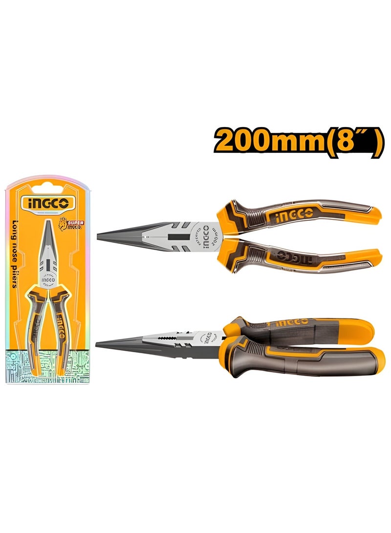 إنجكو كماشة أنف طويل إنجكو HLNP08208 مقاس 8 بوصة – فولاذ كروم فاناديوم، مقبض مانع للانزلاق، مثالية للأعمال الكهربائية والإصلاحات الدقيقة - Image 2