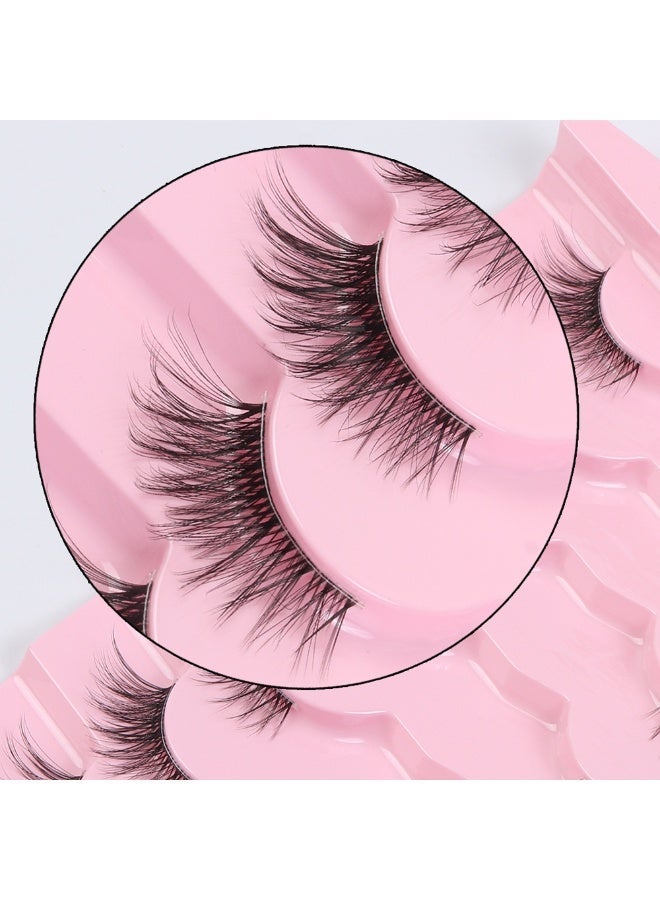 7-Pair False Eyelashes Set 8D Volumizing Lashes Natural, Fine, Multi-Layer False Eyelashes Curled Lash Extensions Eye-Enhancing Eyelash Kit (10-18mm) - Image 4