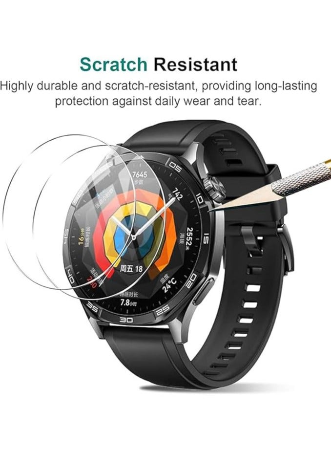 2 Pack Tempered Glass Screen Protector, [99.99% HD Clear] [9H Hardness] [film Friendly] for HUAWEI WATCH GT5 46mm 1.43" Tempered film Glass  - Image 2