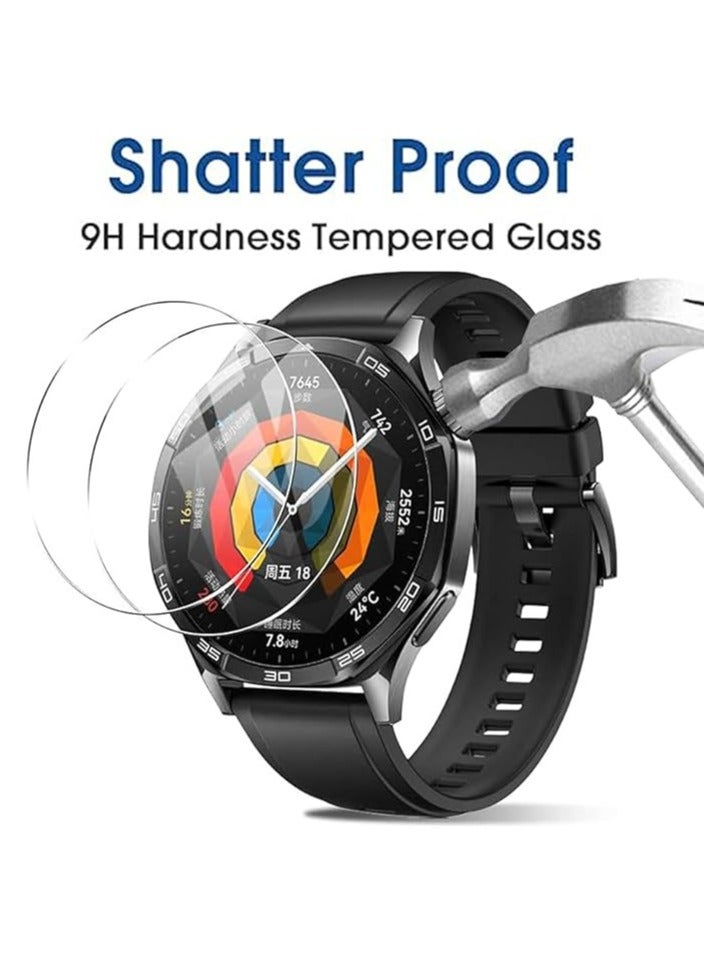 2 Pack Tempered Glass Screen Protector, [99.99% HD Clear] [9H Hardness] [film Friendly] for HUAWEI WATCH GT5 46mm 1.43" Tempered film Glass  - Image 3