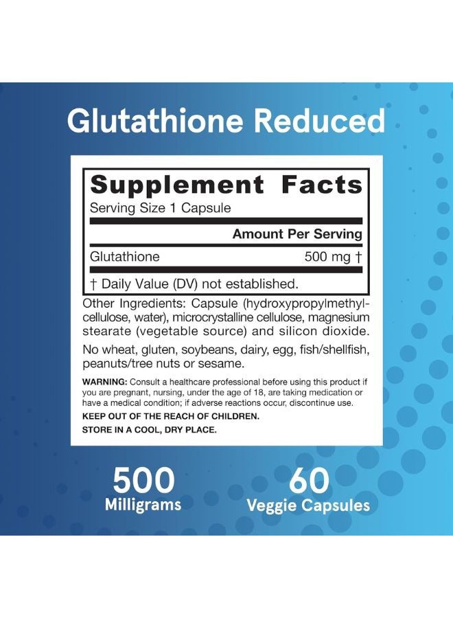 jarrow formulas كبسولات الجلوتاثيون المخفضة 500 ملجم 60 كبسولة نباتية - Image 4