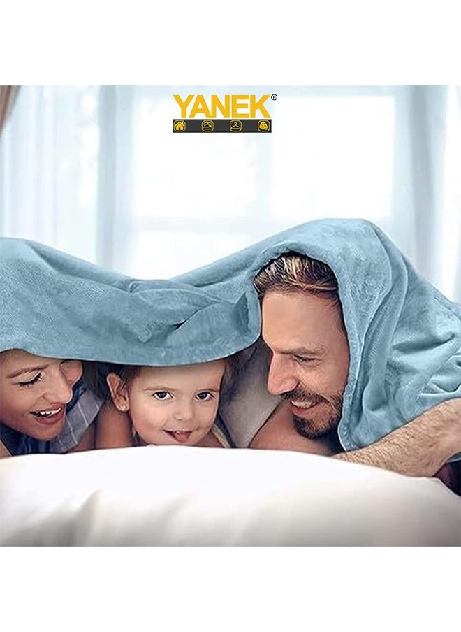 YANEK Yanek Polyester Micromink Summer Ac/Mild Winter/Heavy Winter Sherpa Blanket Super Soft Flannel Solid/Plain (150 x 200, Mix Color)  - Image 3
