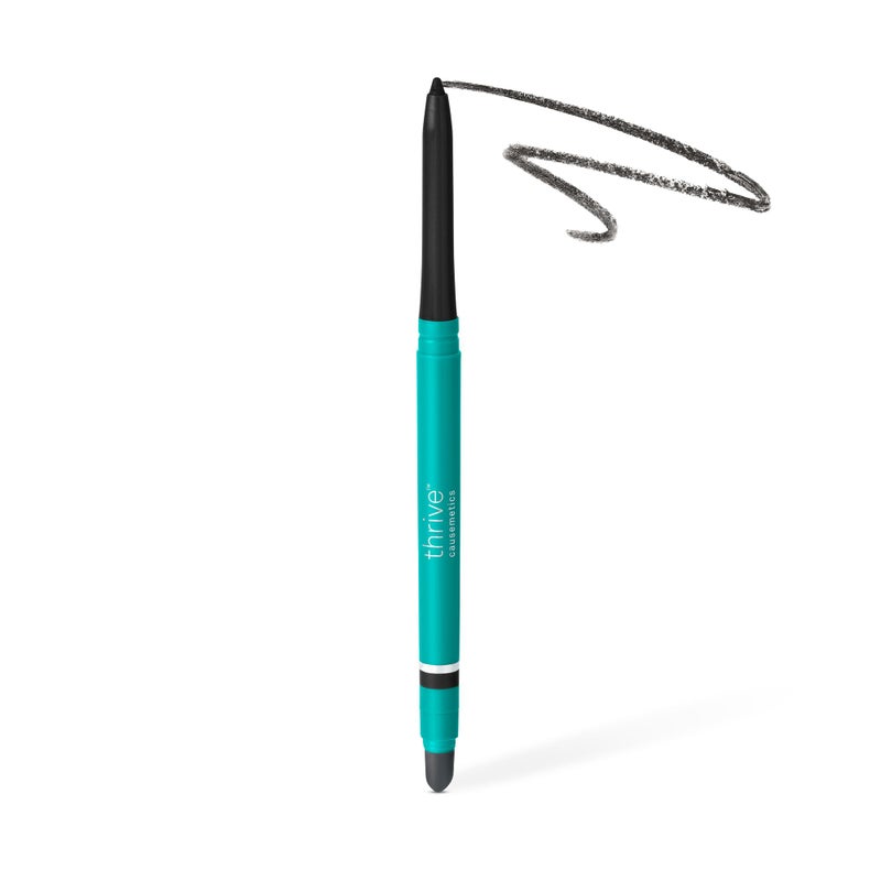 Thrive Causemetics Infinity Waterproof Eyeliner Pencil, Built In Sharpener & Smudge Tip, Long Lasting, Smudge Proof, Hyaluronic Acid & Shea Butter, Vegan & Cruelty Free, Lauren (Black Matte) - Image 1