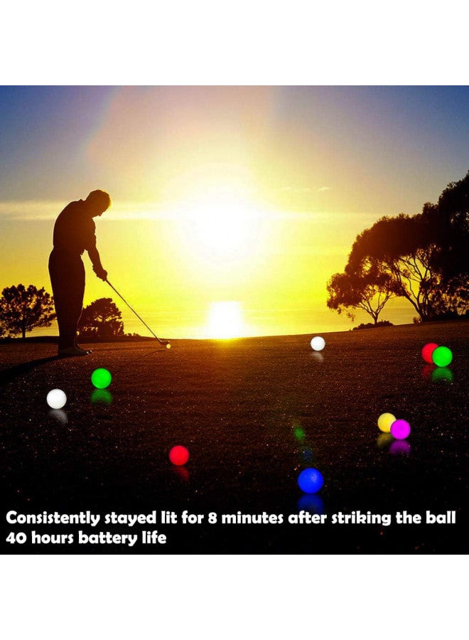 THIODOON THIODOON Glow in The Dark Golf Balls Light up Led Golf Balls Night Golf Gift Sets for Men Kids Women 3 Pack Upgraded Timer Resettable (Red& Green& White) - Image 1