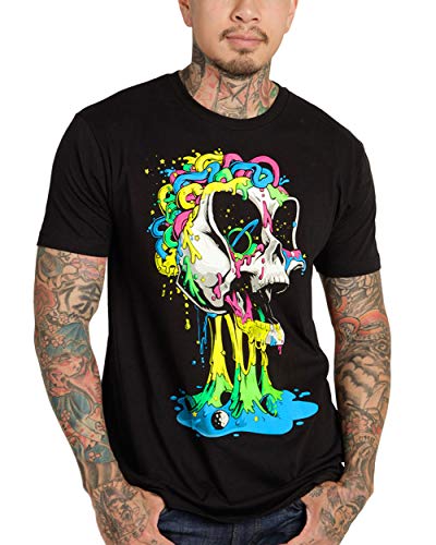 INTO THE AM Brain Invader Men's Tee - Nature Themed Graphic T-Shirts (Black, Large) - Image 1