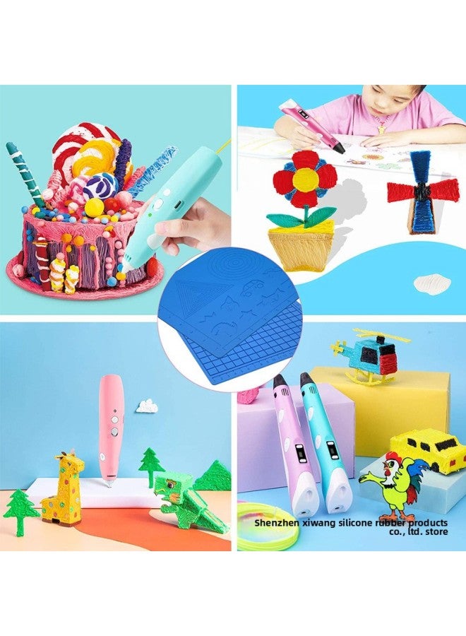 3D Printing Pen Silicone Painting Pad 3D Pen Basic Graphic Painting Design Pad Multi-functional Three-dimensional Copying Drawing Board-Color:Grey  - Image 5