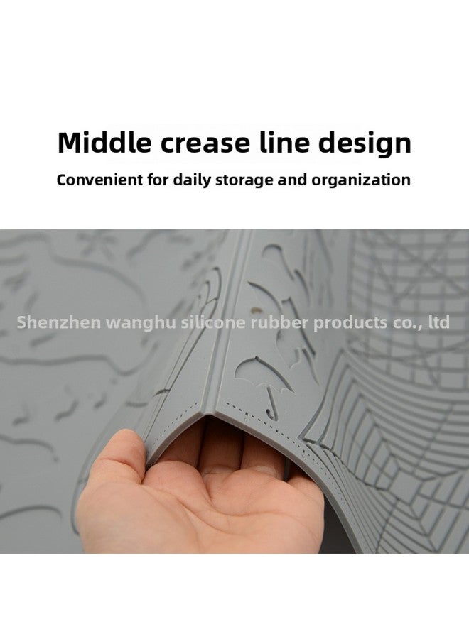 3D Printing Pen Silicone Painting Pad 3D Pen Basic Graphic Painting Design Pad Multi-functional Three-dimensional Copying Drawing Board-Color:Grey  - Image 1