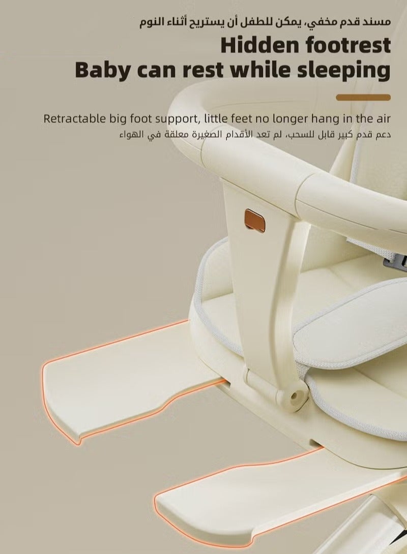 Lightweight Baby Stroller, Multifunctional Travel Cabin, One-Hand Folding Babies Strollers for Newborn, Infant, Kids with Dinner Plate, Sunshade and 175-Degree Adjustable  Reversible Reclining Seat - Image 2