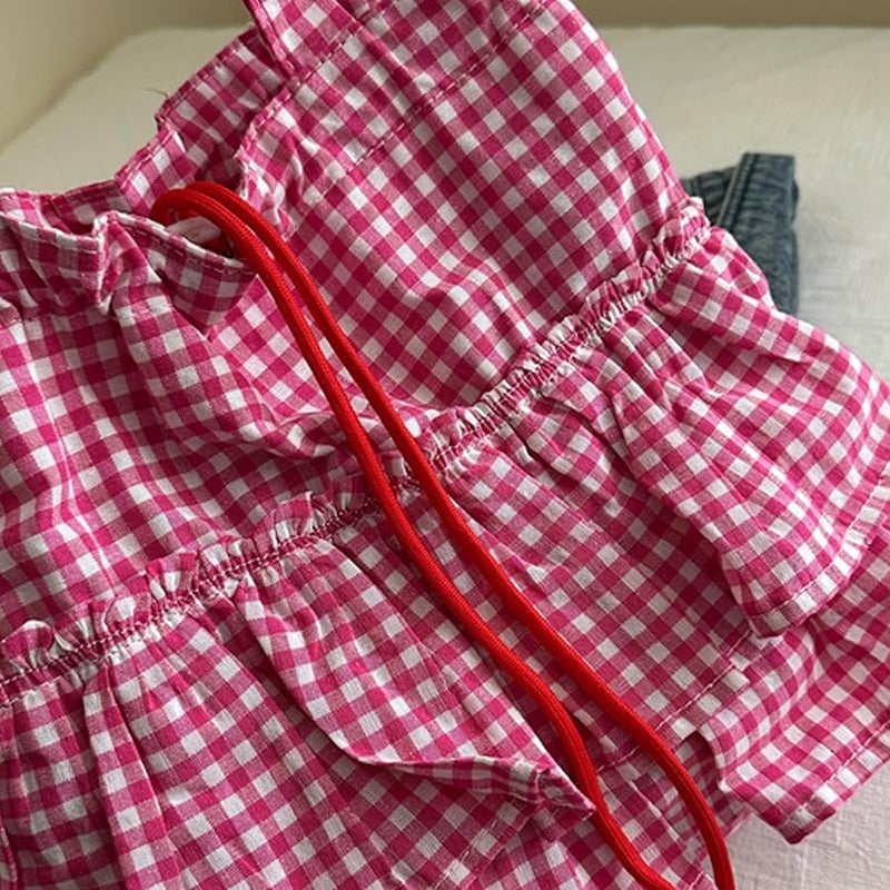 Red Plaid Crossbody Bag Lightweight Canvas Tote Multi Use Design For Women Men Office Travel - Image 5