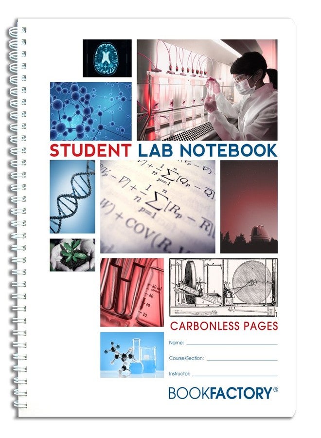 BookFactory Carbonless Student Lab Notebook - 75 Sets of Pages (8.5'' X 11'') (Duplicator) - Scientific Grid Pages, Durable Translucent Cover, Wire-O Binding (Made in USA) - Image 1