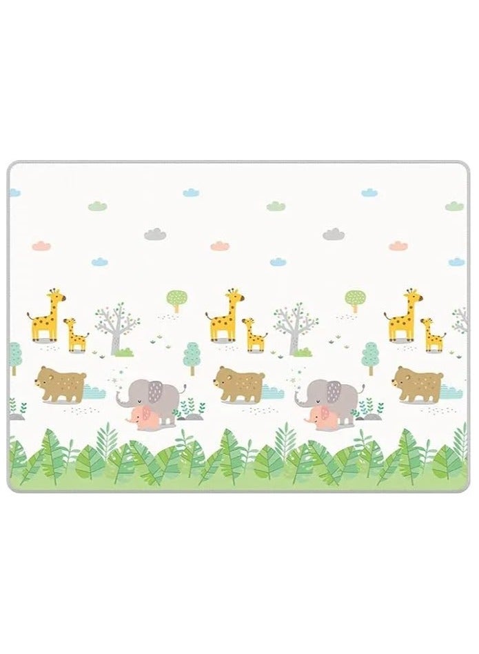 Foldable Baby Play Mat 180cm*200cm*1cm , Waterproof Non-Toxic, Extra Soft and Thick Foam Crawling Play Mat, Double-Sided and Reversible Large Mat for Infants, Toddlers and Kids (APLHABET)