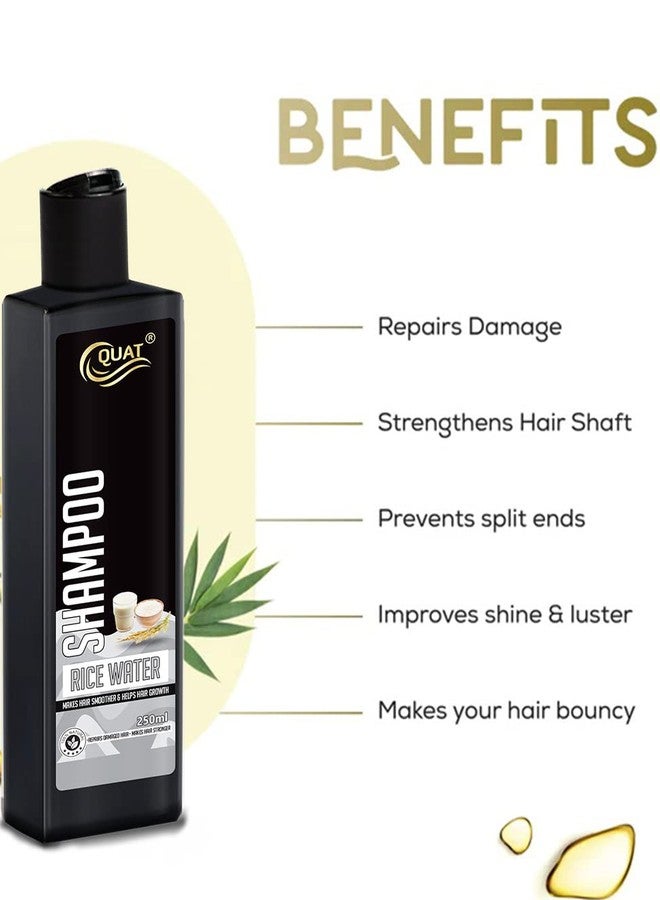 Quat Rice water hair shampoo for mekes hair smoother & helps hair growth (250ml) - Image 2