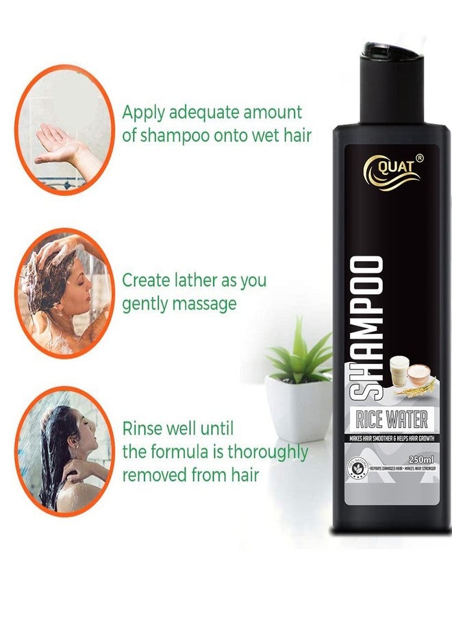 Quat Rice water hair shampoo for mekes hair smoother & helps hair growth (250ml) - Image 3