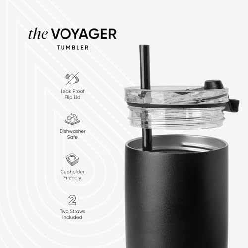 Simple Modern Travel Coffee Mug Tumbler with Flip Lid | Reusable Insulated Stainless Steel Cold Brew Iced Coffee Cup Thermos | Gifts for Women Men Him Her | Voyager Collection | 16oz | Cream Leopard - Image 5