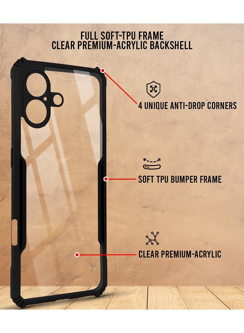 Case Up Case Compatible with Apple iPhone 17 Crystal Clear Tactical Back Cover Case With 360 Degree Protection, Shockproof Bumper Protective Phone Cover, Anti-Scratch Hard PC Back (Clear) - Image 3