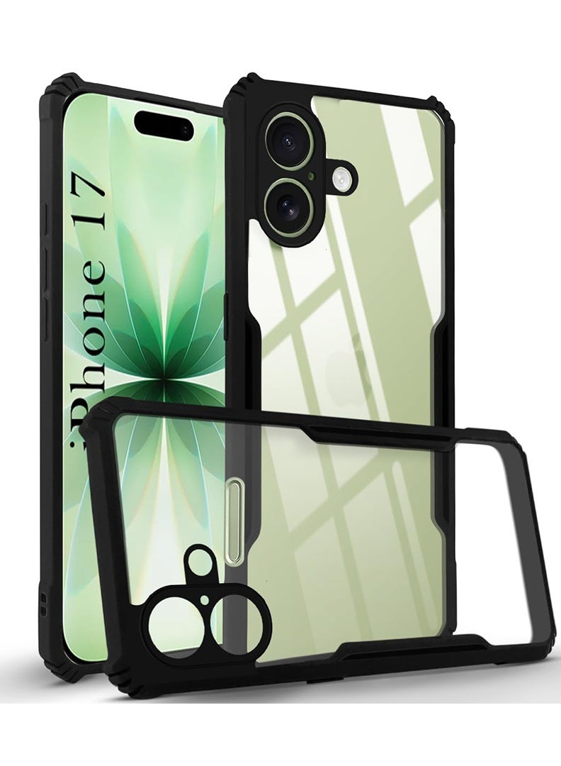 Case Up Case Compatible with Apple iPhone 17 Crystal Clear Tactical Back Cover Case With 360 Degree Protection, Shockproof Bumper Protective Phone Cover, Anti-Scratch Hard PC Back (Clear) - Image 1