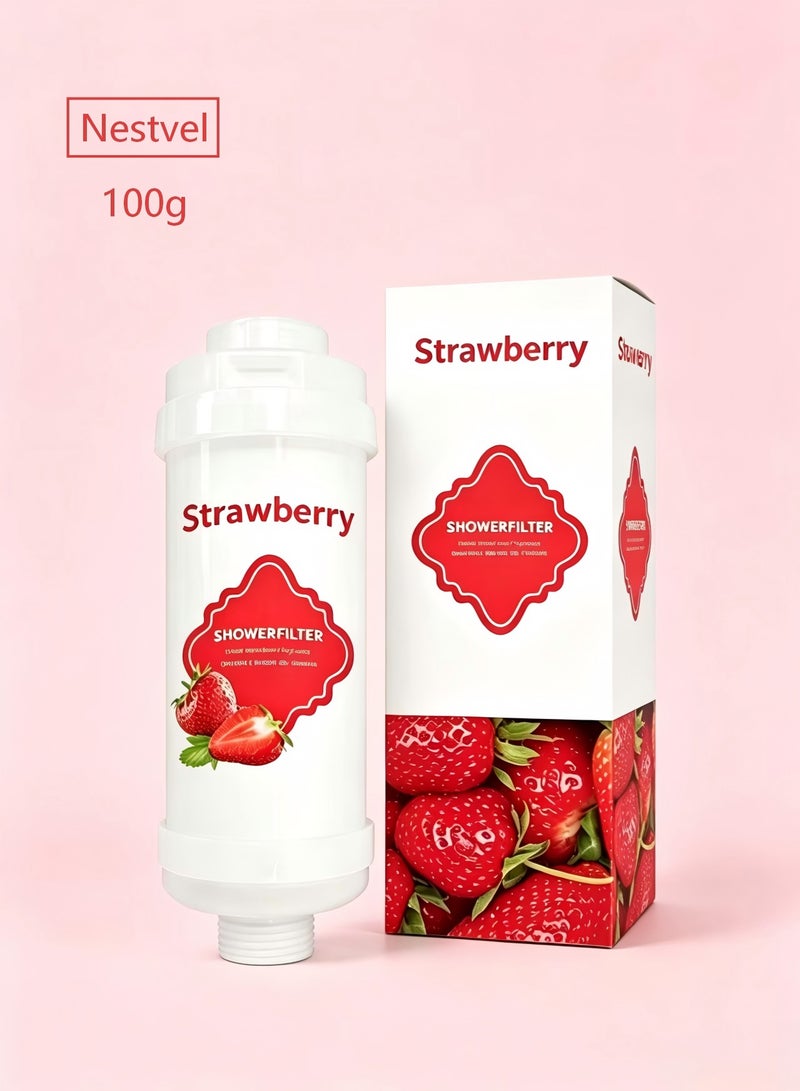 Nestvel Vitamin Scented Beads shower Fliter, Anti Hair Loss, Prevents Dry Skin, Chlorine Removal, Rust Removal, Relaxing Aromatherapy, Non-Toxic (Strawberry scent)，100g - Image 1