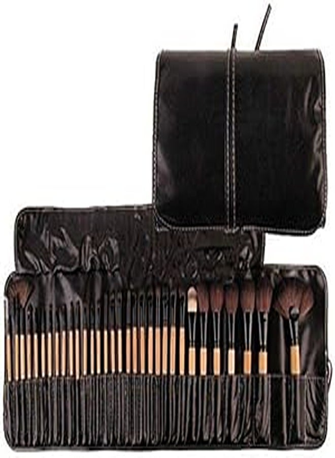 32-Piece Facial Makeup Brush Kit Beige