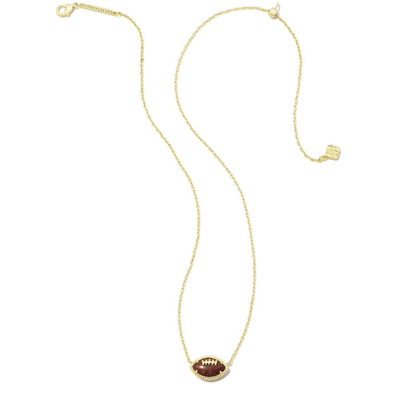 Kendra Scott Football Short Pendant Necklace in Orange Goldstone, 14k Gold-Plated Brass, Fashion Jewelry for Women - Image 2