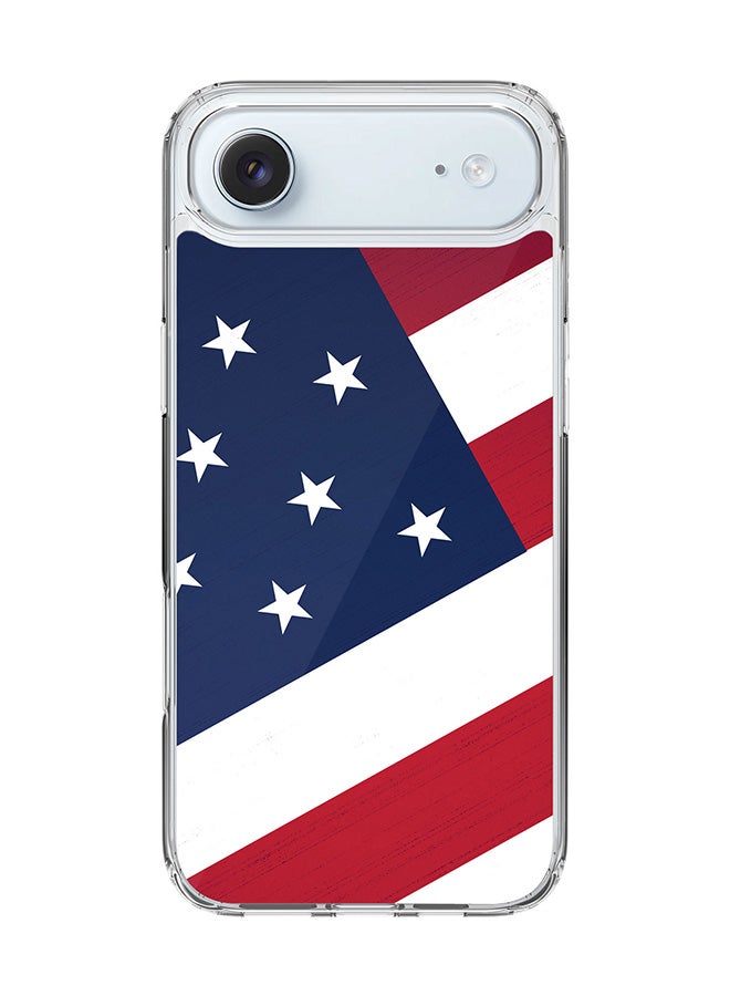 Stylizedd Classic Clear MagSafe Case for iPhone 17 Air , Hybrid Soft Case Flexible Edges Anti Drop TPU PC Gel Thin Transparent Cover [ Designed for iPhone 17 Air ] - Flag Of US Full Print