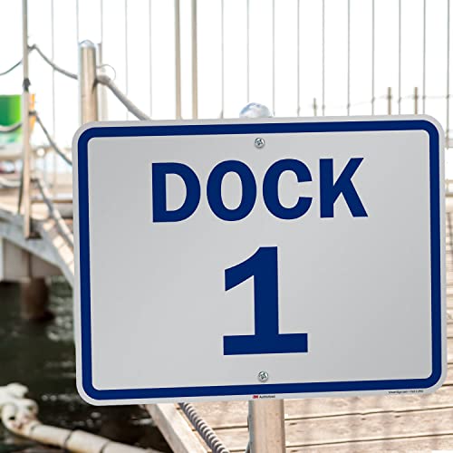 SmartSign - K-6982-1-EG-18x24 "Dock 1" Dock Number Sign | 18" x 24" 3M Engineer Grade Reflective Aluminum Blue on White - Image 3