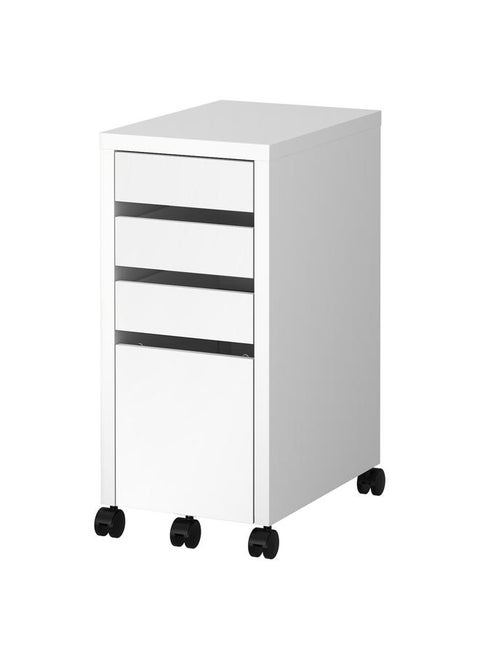 Drawer unit with drop-file storage, white, 35x75 cm