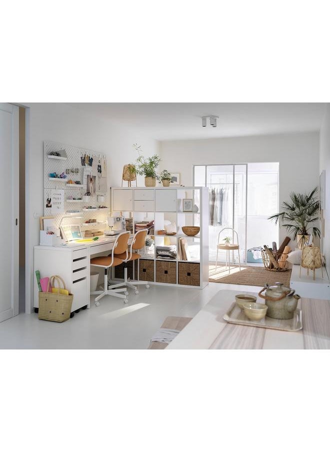 Drawer unit with drop-file storage, white, 35x75 cm
