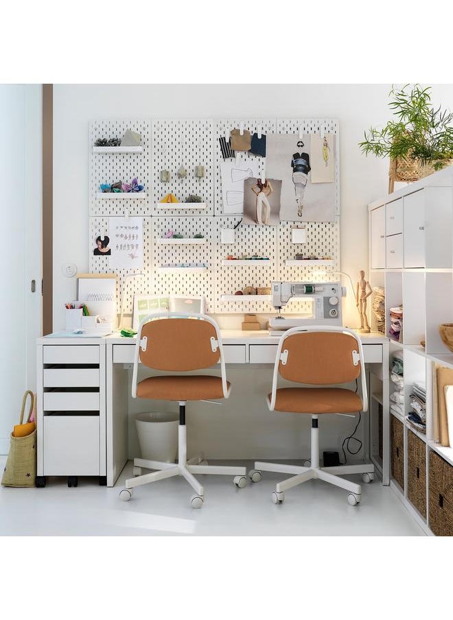 Drawer unit with drop-file storage, white, 35x75 cm