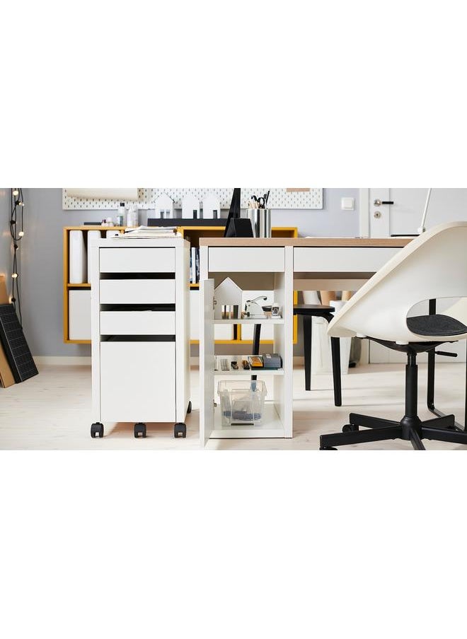 Drawer unit with drop-file storage, white, 35x75 cm
