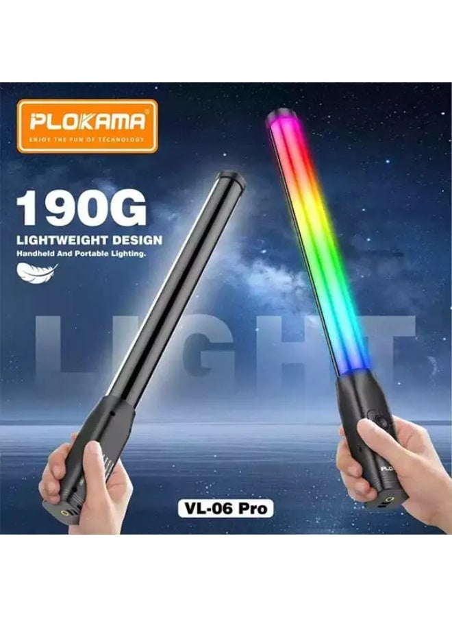 بلوكاما مصباح إضاءة  VL-06 Pro RGB إضاءة احترافية متعددة الألوان – RGB 360 درجة – بطارية 2000mAh – تحكم بالسطوع والإضاءة (2700K–6500K) – خفيف ومحمول للتصوير وصناعة المحتوى  إضاءة سينمائية متغيرة – مثالية للتصوير والبث المباشر - Image 4