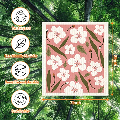 Morigins Swedish Dishcloths for Kitchen 6 Pack Flowers Cellulose Sponge Cloths Non Scratch Reusable Paper Towels No Odor, Biodegradable and Reusable Kitchen Dish Rags (Wildflowers) - Image 2