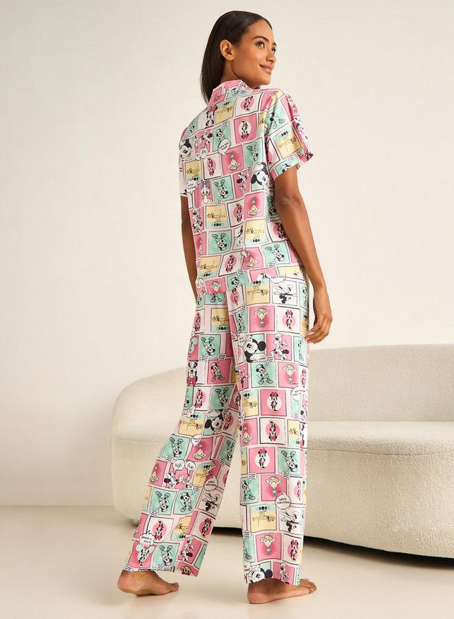 Splash FAV Pyjama Set Button-Down Shirt & Trousers Viscose - Image 3