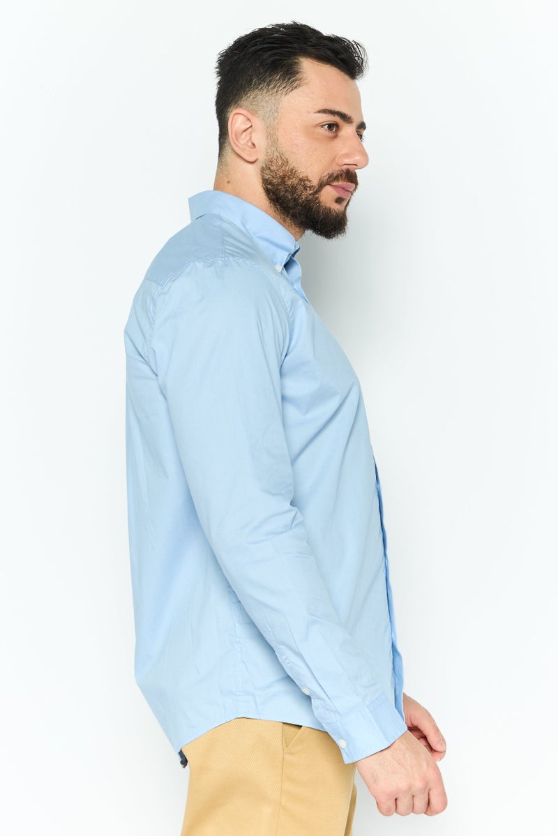 ESPRIT قميص رجالي عادي بأكمام طويلة بلون أزرق فاتح - Image 4