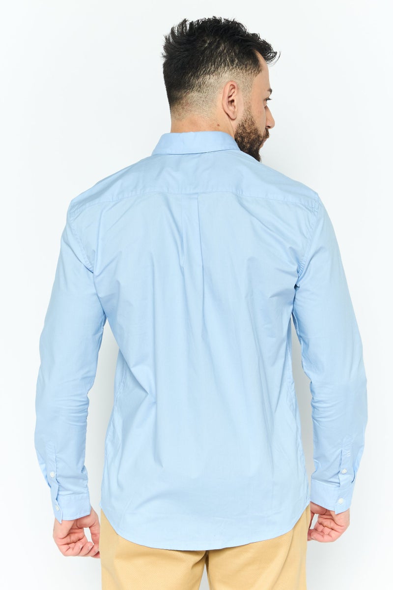 ESPRIT قميص رجالي عادي بأكمام طويلة بلون أزرق فاتح - Image 2