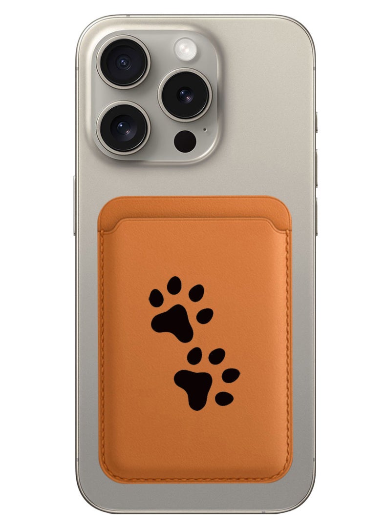 Theodor Magnetic Wallet, Compatible with MagSafe Wallet, for iPhone Wallet, for iPhone 16/15/14/13/12 Series, Not for iPhone 13/12 mini, 3 Card Holder, Vegan Leather, Brown - Paw - Image 1