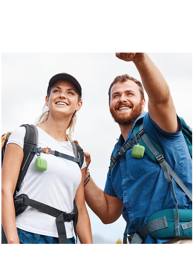 سزوكست - غطاء حافظة AirPods 4 AirPods 4 مع سلسلة مفاتيح واقية لكامل الجسم مقاومة للصدمات من السيليكون الناعم اللطيف متوافق مع حافظة AirPods الجيل الرابع 2024 للنساء والرجال LED أمامية باللون الأخضر المرئي - Image 1