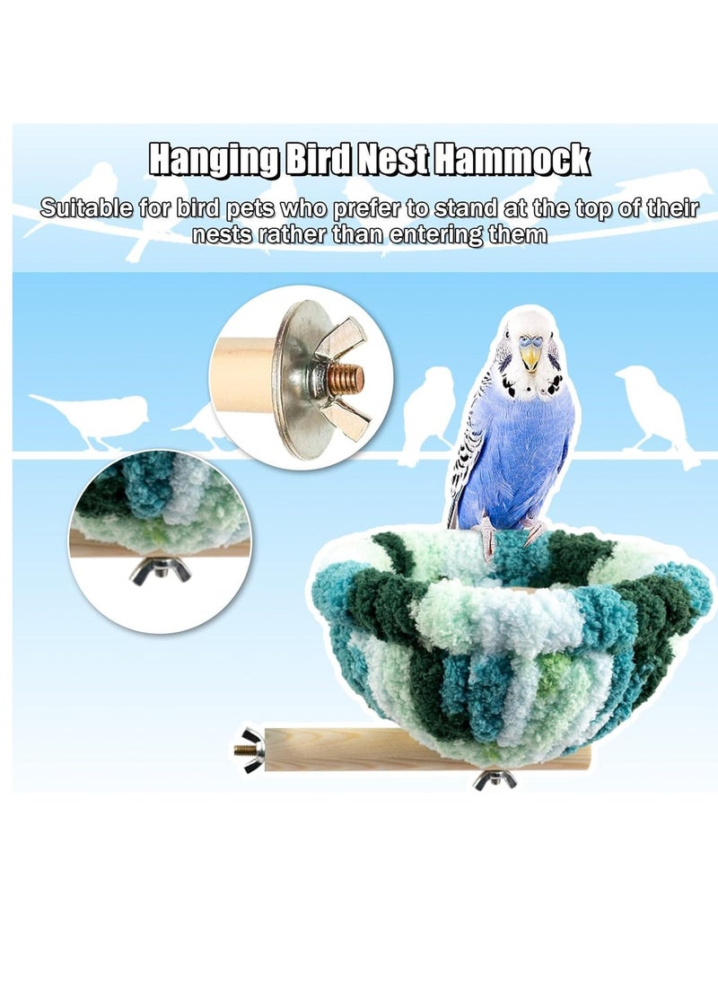 SYOSI Bird Nest Winter Warm Hanging Hammock House Bed, Plush Fluffy Bird Hut, Parrot Snuggle Perches Bird Toy for Parakeet Budgie Cockatiel Lovebird Hamster Cockatoo Conure Cage Accessories (Blue) - Image 3