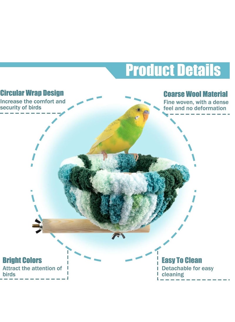 SYOSI Bird Nest Winter Warm Hanging Hammock House Bed, Plush Fluffy Bird Hut, Parrot Snuggle Perches Bird Toy for Parakeet Budgie Cockatiel Lovebird Hamster Cockatoo Conure Cage Accessories (Blue) - Image 4