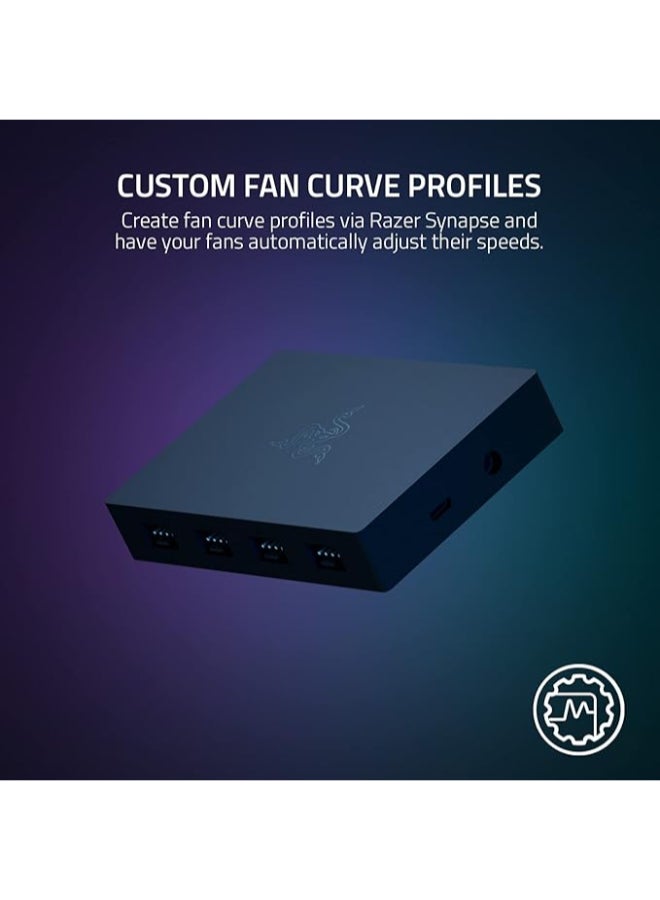 Razer PWM PC Fan Controller: Connects Up to 8 Fans I Supports 4-pin X 8 PWM headers I Custom Fan Curve Profiles I Convenient Fan Monitoring I Thin Profile - Black I RZ34-02140700-R3M1 - Image 3