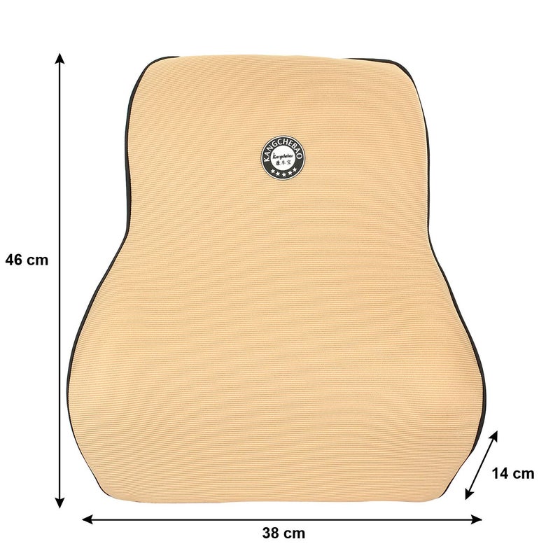 Oshotto وسادة دعم أسفل الظهر من أوشوتو للكرسي المكتبي | وسادة ظهر للسيارة | وسادة طبية من الذاكرة - توفر دعمًا منخفضًا للظهر متوافقة مع هيونداي كريتا 2020-2025 (بيج) - Image 3