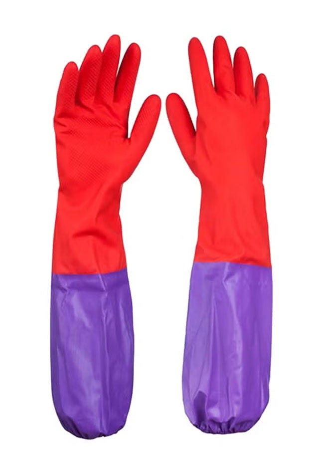 Winter Cleaning Gloves for Dishwashing and Laundry Long Warm Rubber Household Gloves with Skid Grip Durable and Flexible Cuff for Cold Weather Use - Image 1