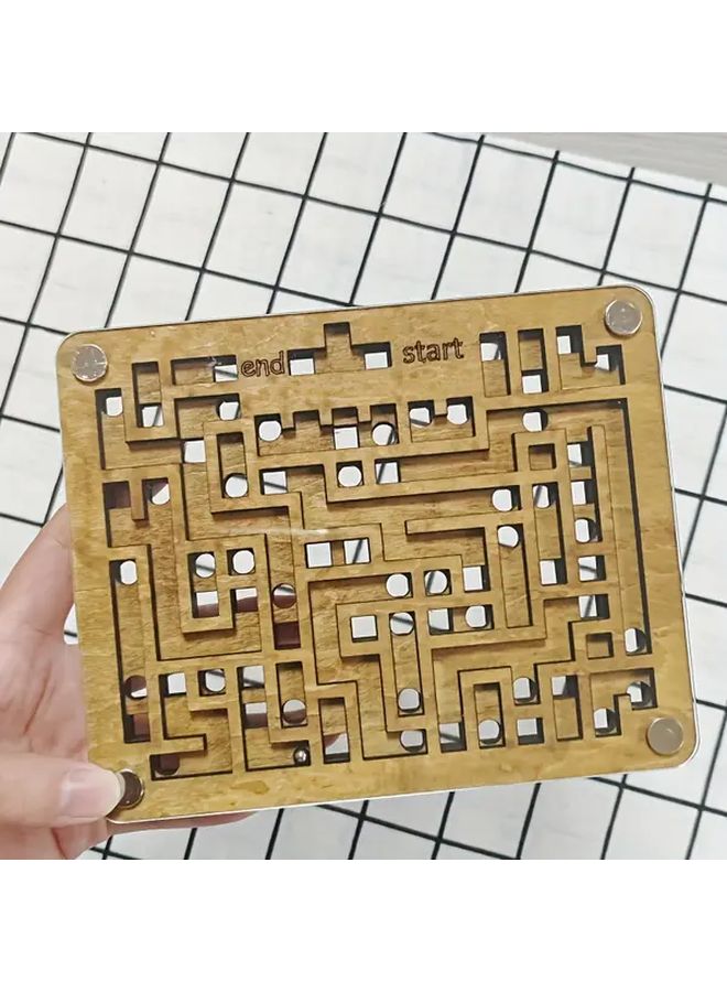 لعبة متاهة الكرة الخشبية المزدوجة الجوانب لغز محير للعقل للهدايا والحفلات - Image 2