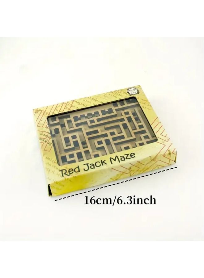 لعبة متاهة الكرة الخشبية المزدوجة الجوانب لغز محير للعقل للهدايا والحفلات - Image 1