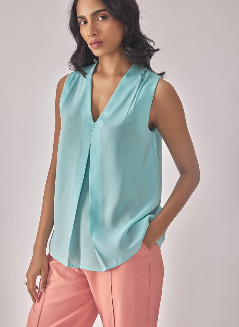 The Label Life Inverted Pleat Sleeveless Top - Image 1