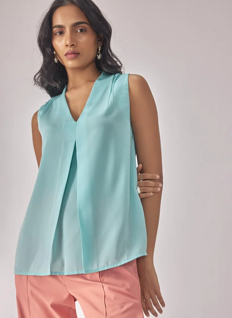 The Label Life Inverted Pleat Sleeveless Top