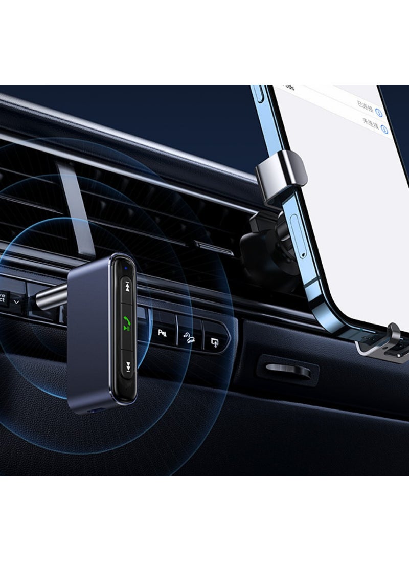 Livx - Quick Bluetooth 5.0 Receiver 3.5mm Jack Aux Wireless Audio Car Kit with Microphone Stereo Audio Transfer Navigation Broadcasting -Wac WXQY-01 - Image 1