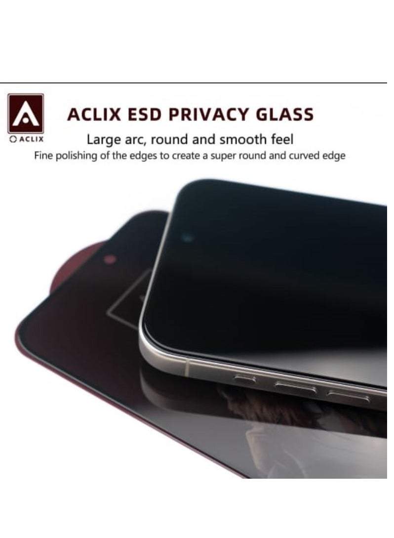 ACLIX 5D Privacy Glass Screen Protector For iPhone 15 Pro Max  Black - Image 3
