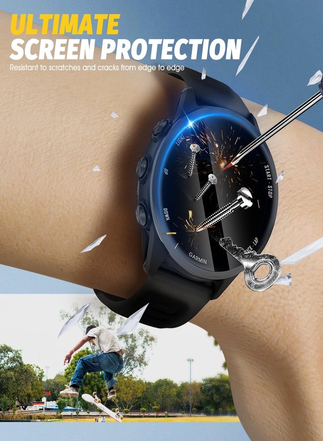 Orzero (5+3) Compatible for Garmin Forerunner 570 42mm, 5 Pack Watch Screen Protector + 3 Pack Dust Plug, PMMA and PET (Not Tempered Glass) Ultra Thin HD Full Coverage 3D Curved Edge Anti-Scratch - Image 4